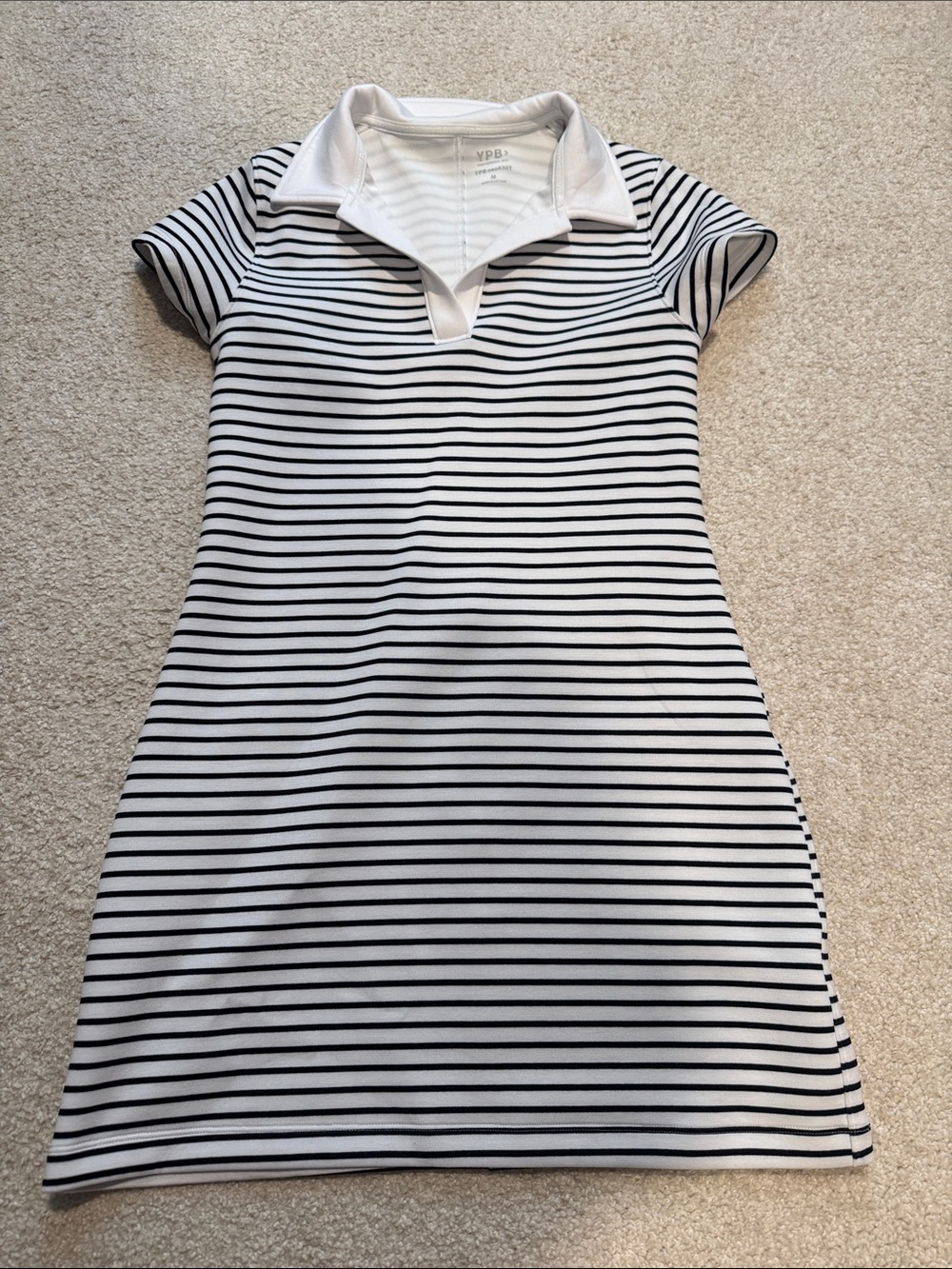 Abercrombie & Fitch White and Black Striped Polo Dress
